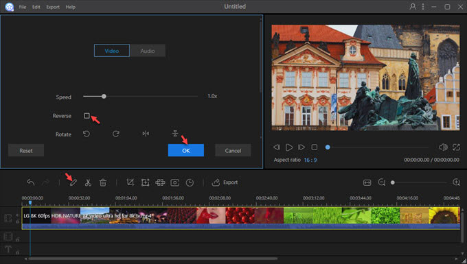 reverse a video with ApowerEdit