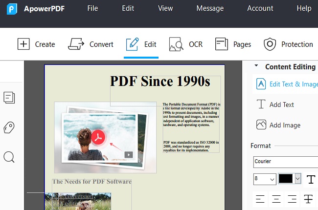 ApowerPDF  Edit Button