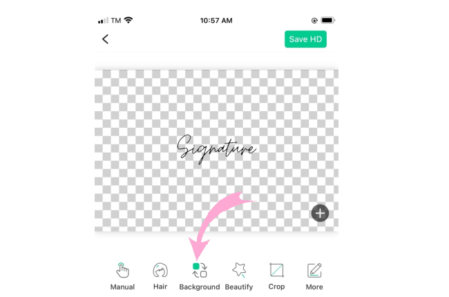 signature background to white