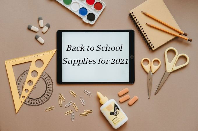 cover back to school supplies