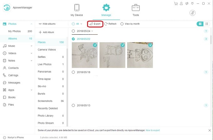 export iPhone 6 data