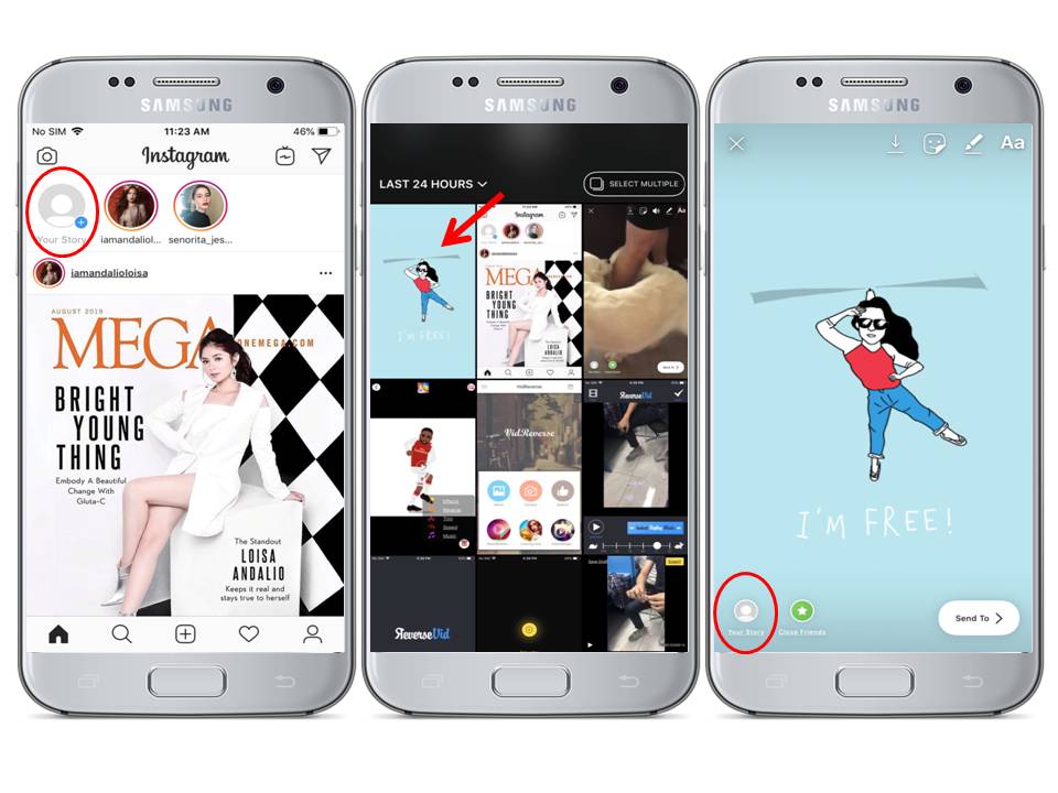 how to upload gif to instagram story
