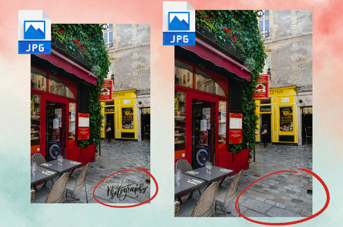 remove watermark from JPEG