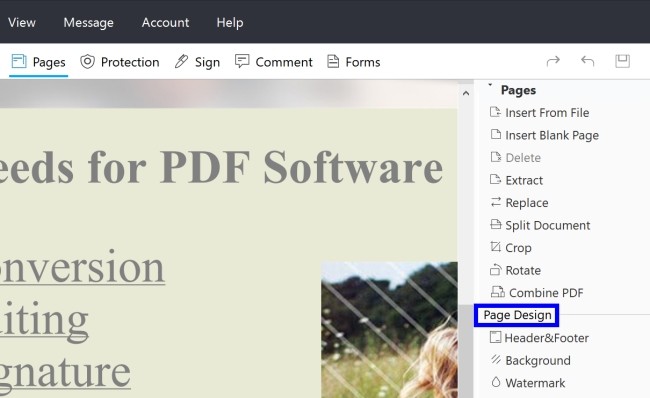 Page Design on ApowerPDF
