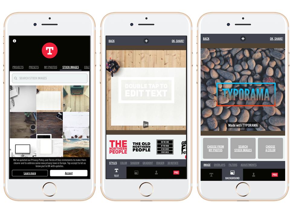 create wallpaper with text